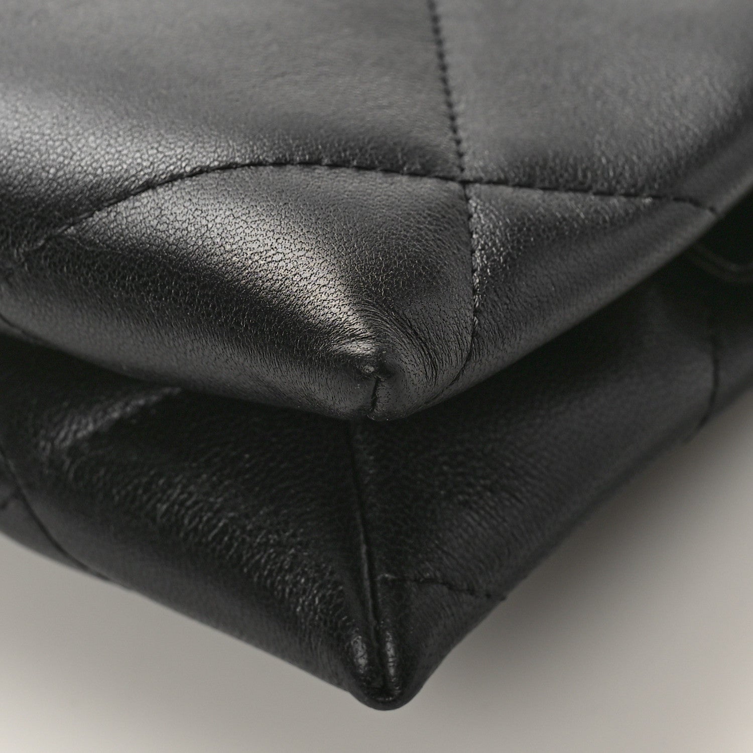 Chanel Shiny Goatskin Quilted Small Chanel 19 Pouch With Handle Black 9 of 9