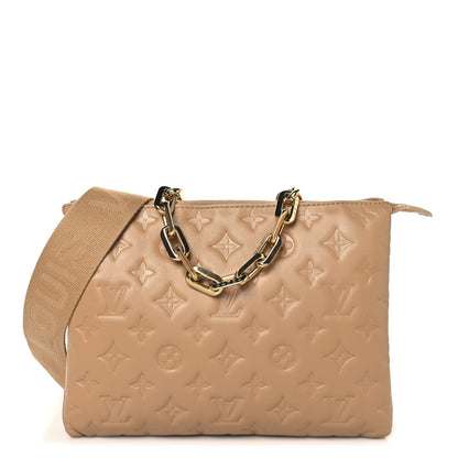 Louis Vuitton Lambskin Embossed Monogram Coussin PM Camel 1 of 11