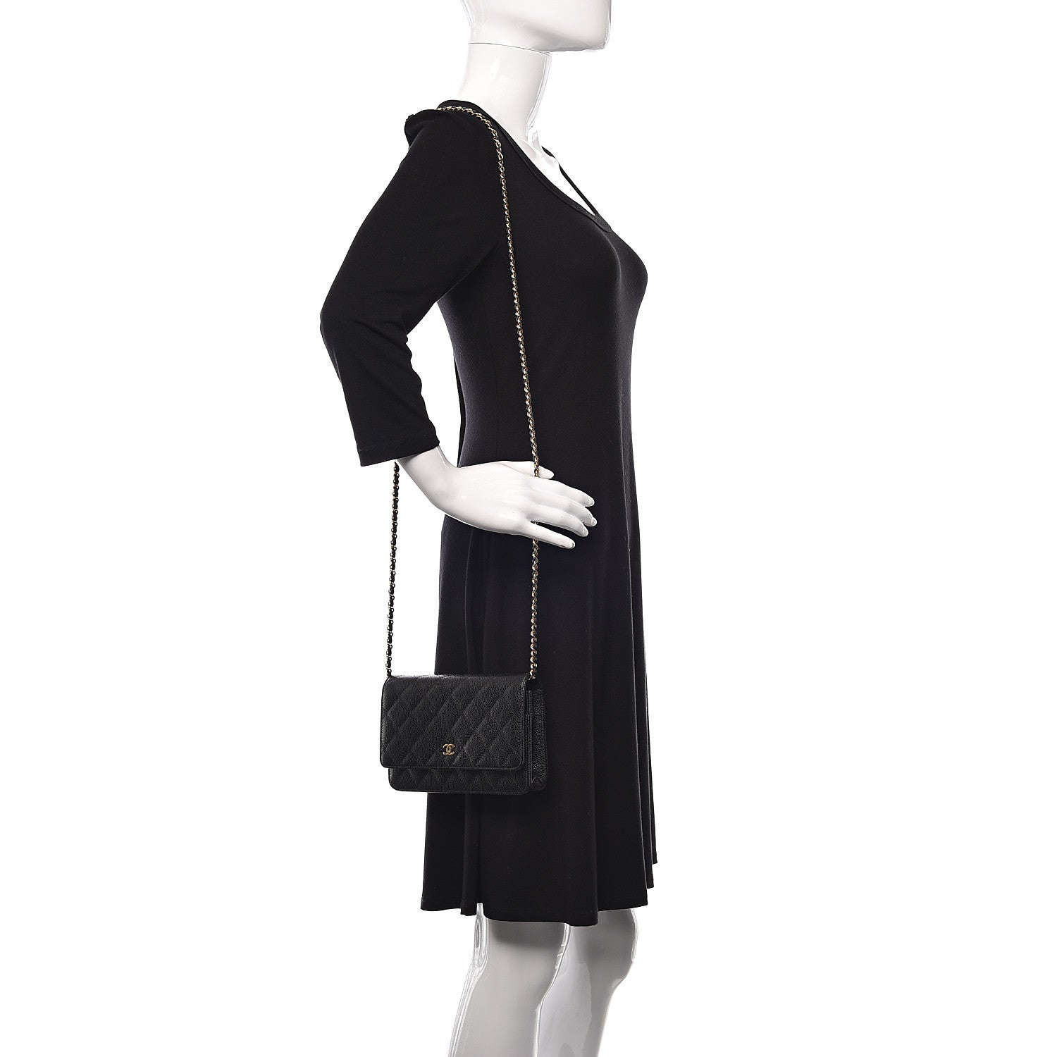 Chanel Caviar Quilted Wallet On Chain WOC Black 2 of 12