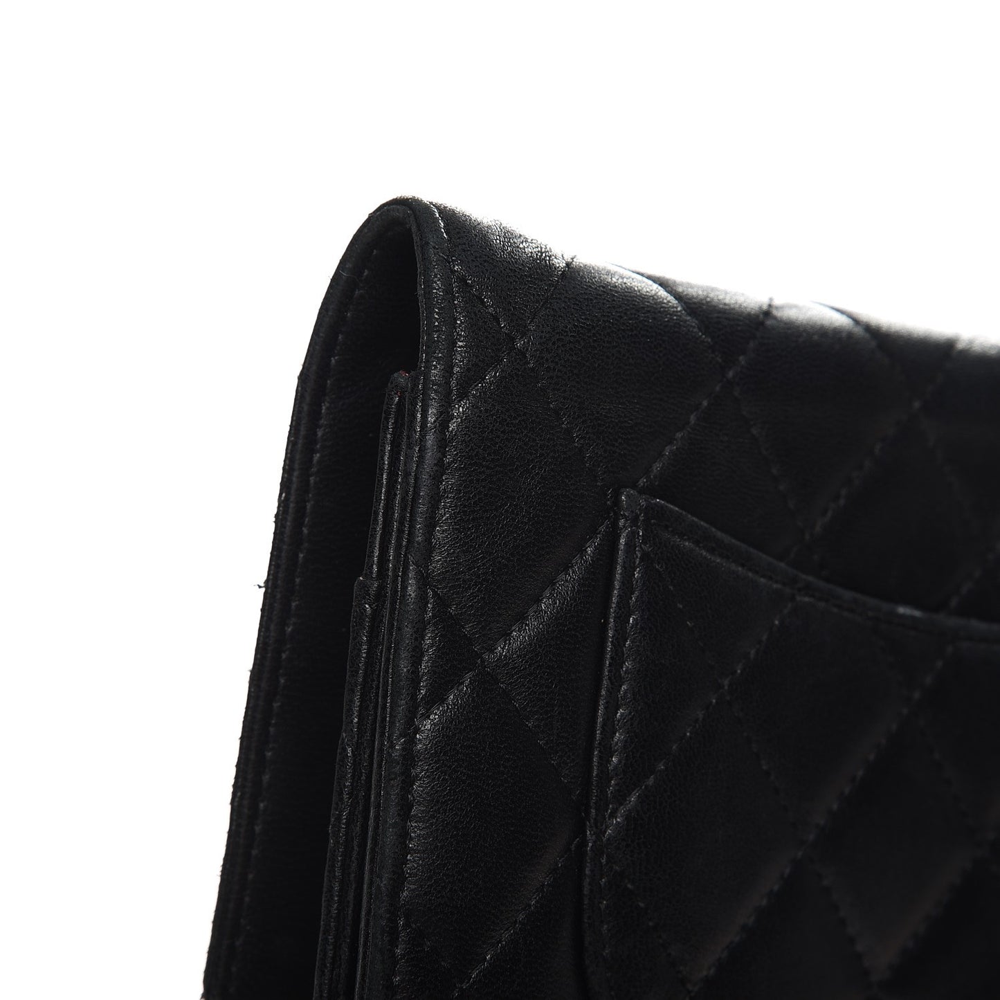 Lambskin Quilted Wallet On Chain WOC Black