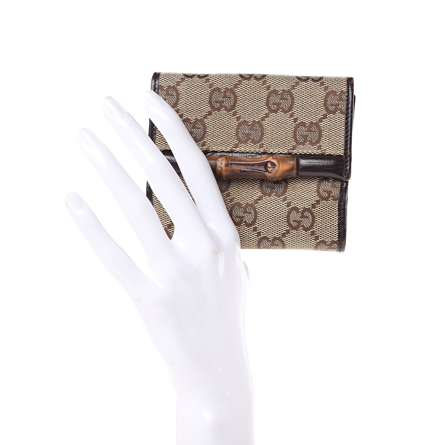 Gucci Monogram Bamboo Bar French Flap Wallet Brown 2 of 10