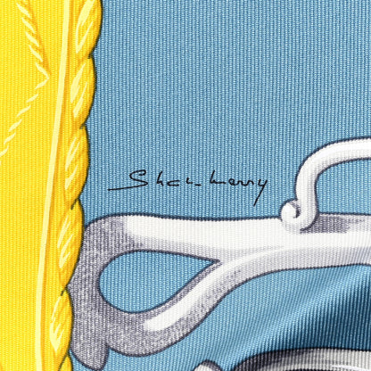 Hermes Silk Lift Profile Scarf 90 Marine Bleu Glacier 5 of 6