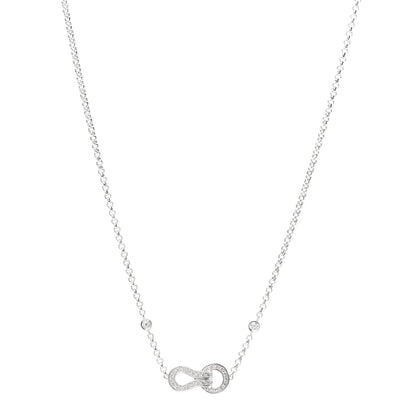 Cartier 18K White Gold Diamond Agrafe Pendant Necklace 1 of 6