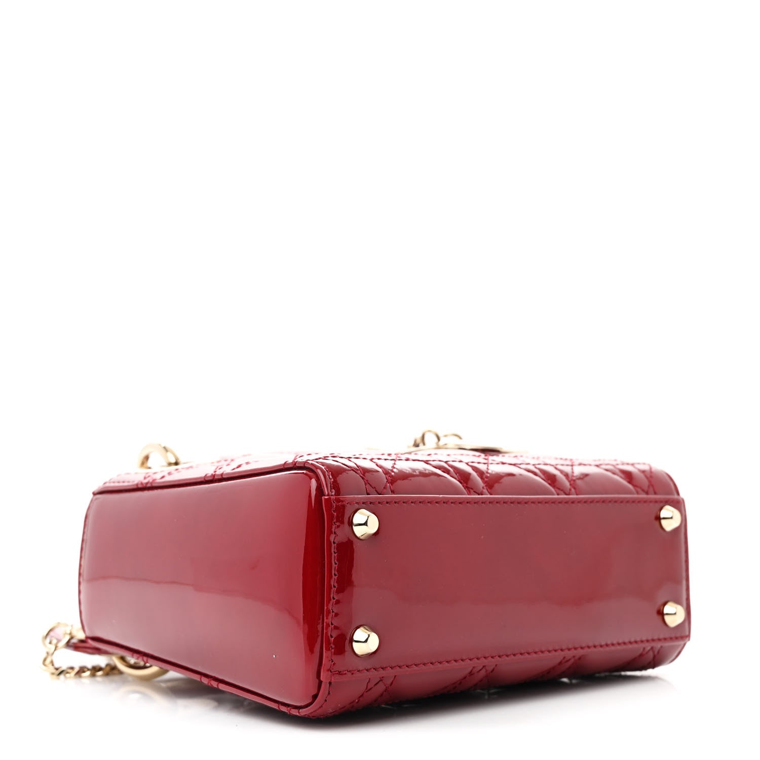 Christian Dior Patent Cannage Mini Lady Dior Red 4 of 11