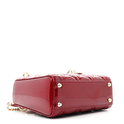 Christian Dior Patent Cannage Mini Lady Dior Red 4 of 11