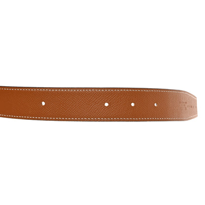 Hermes Epsom 32mm Striee H Belt 80 32 Gold Rouge H 5 of 7