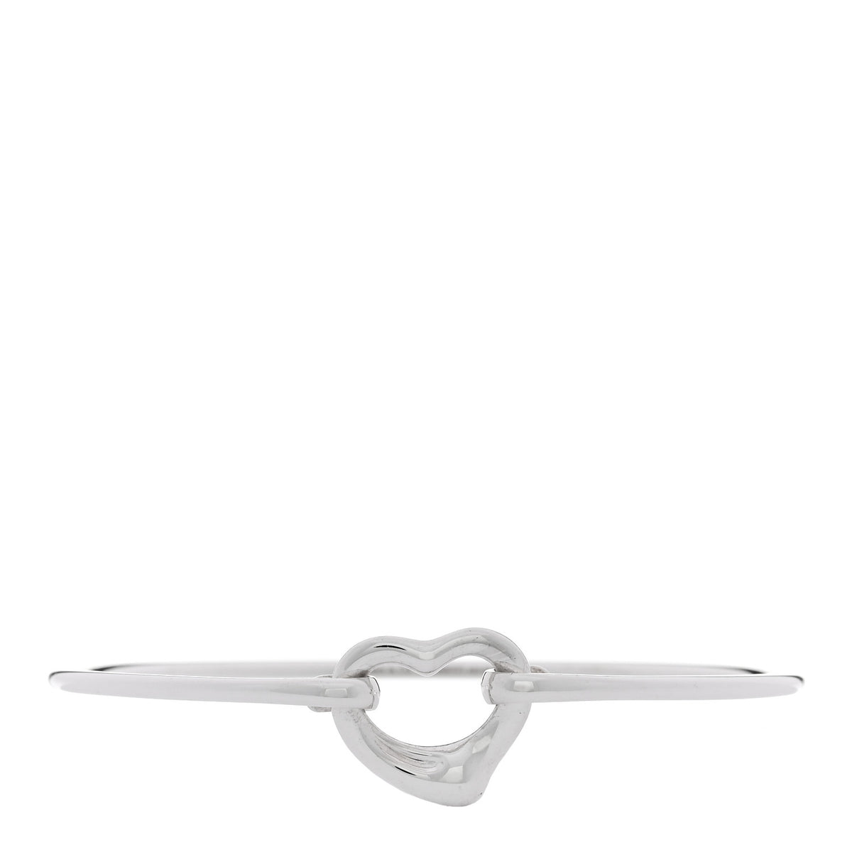 Tiffany Sterling Silver Elsa Peretti Open Heart Bangle Bracelet 1 of 3