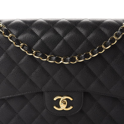 Chanel Caviar Quilted Jumbo Double Flap Black 10 of 11