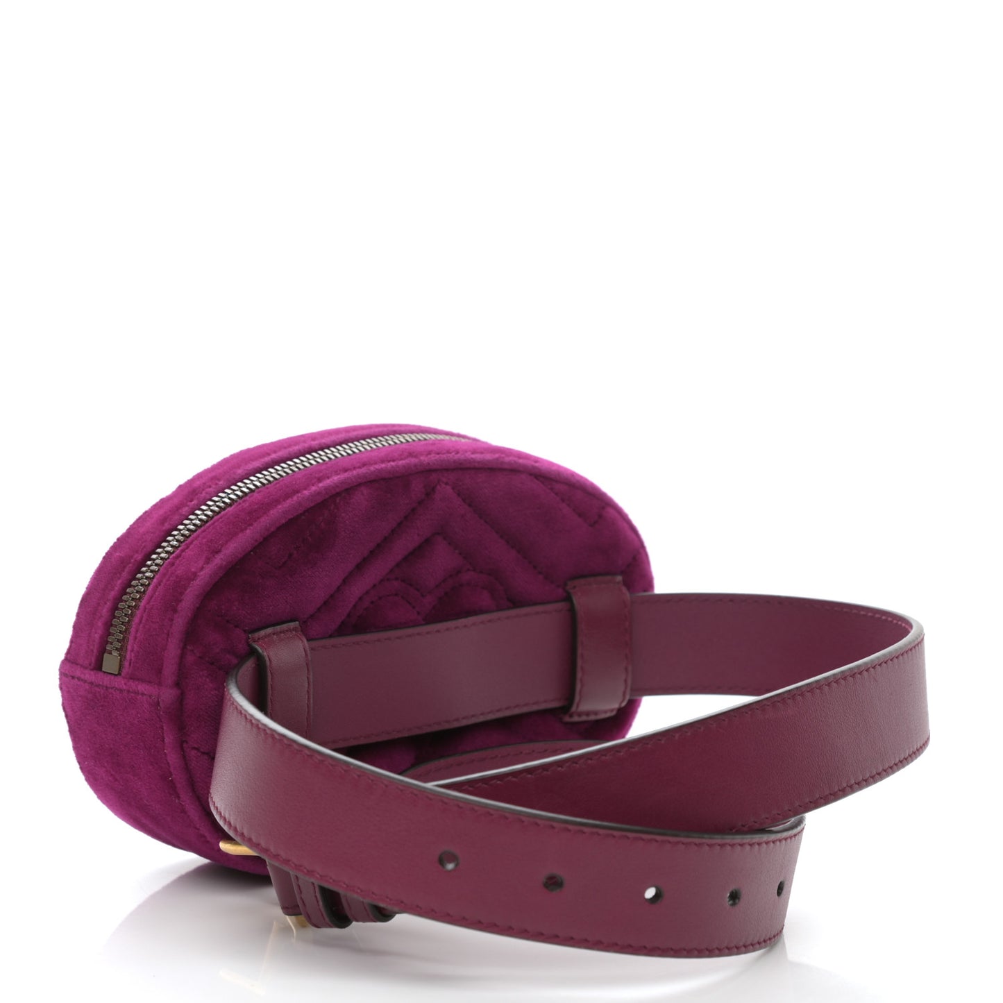 Velvet Matelasse GG Marmont Belt Bag 75 30 Fuchsia Violet Cyclamen