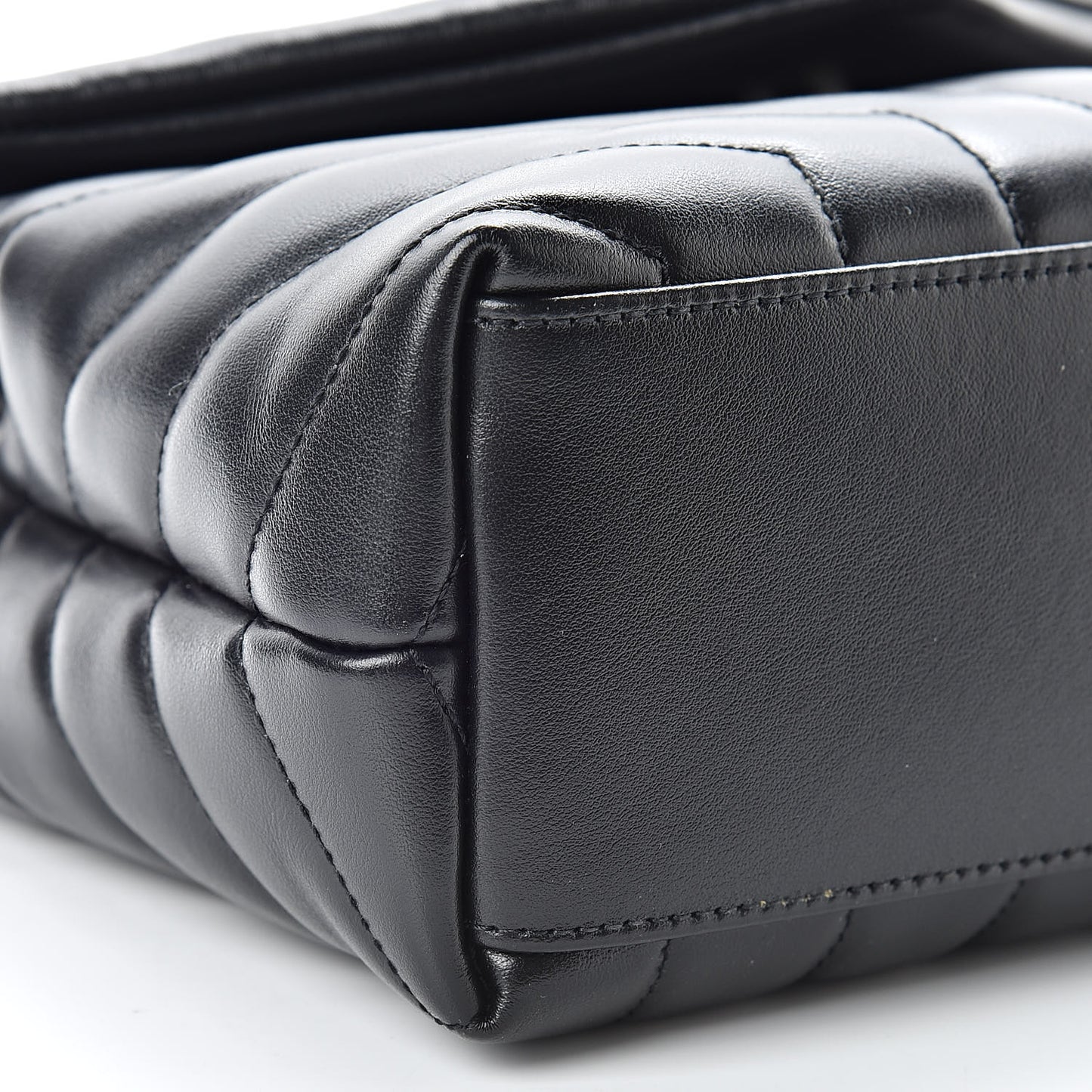 Calfskin Y Quilted Monogram Small Loulou Chain Satchel Black