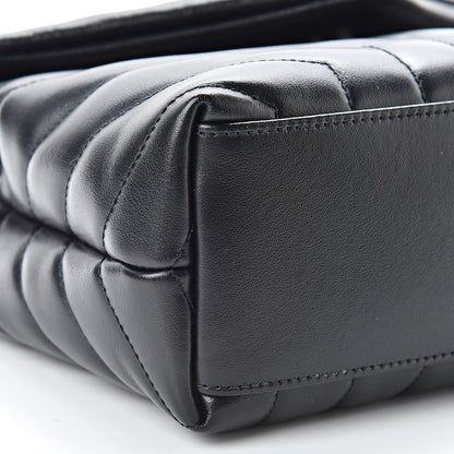 Saint Laurent Calfskin Y Quilted Monogram Small Loulou Chain Satchel Black 10 of 11