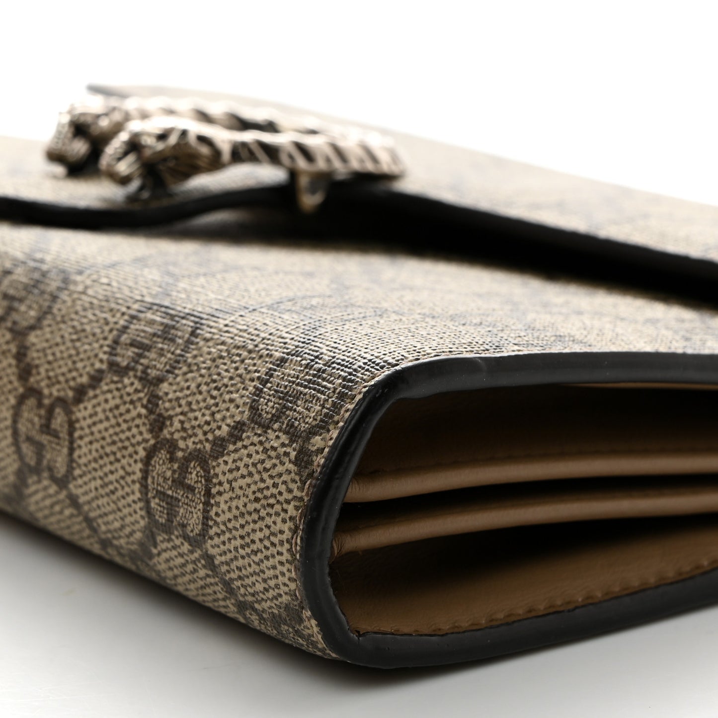 GG Supreme Monogram Mini Dionysus Chain Wallet Beige Taupe
