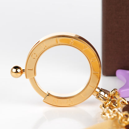 Louis Vuitton Brass Enamel Cosmic Blossom Bag Charm Violet 3 of 4