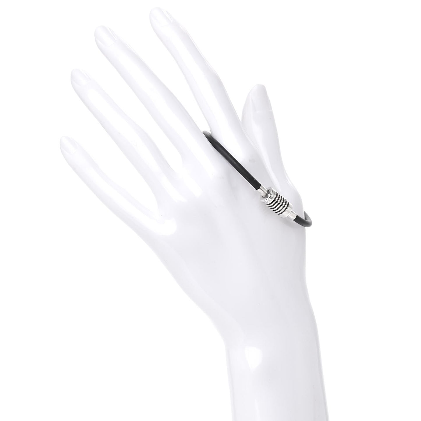 Sterling Silver Rubber Paloma Picasso Groove Surfer Bracelet Black