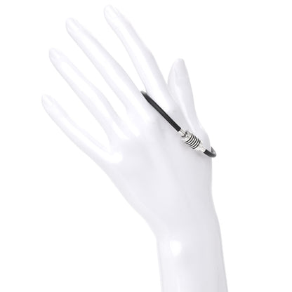 Tiffany Sterling Silver Rubber Paloma Picasso Groove Surfer Bracelet Black 2 of 5
