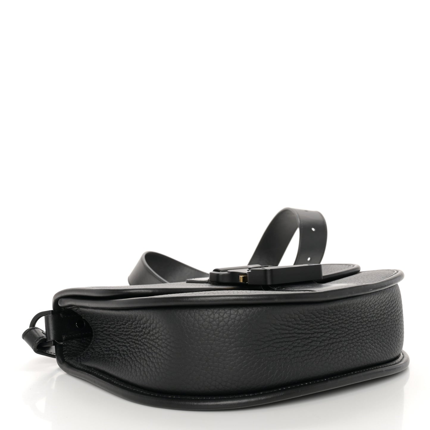Grained Calfskin Gallop Bag With Strap Black