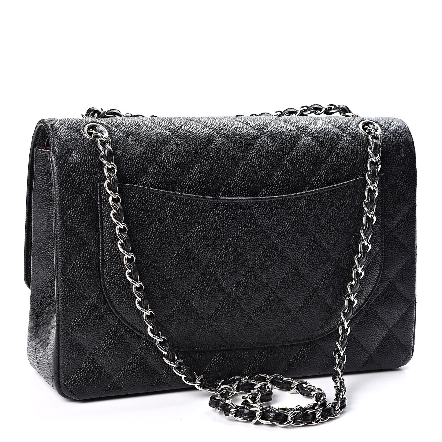 Caviar Quilted Maxi Double Flap Black