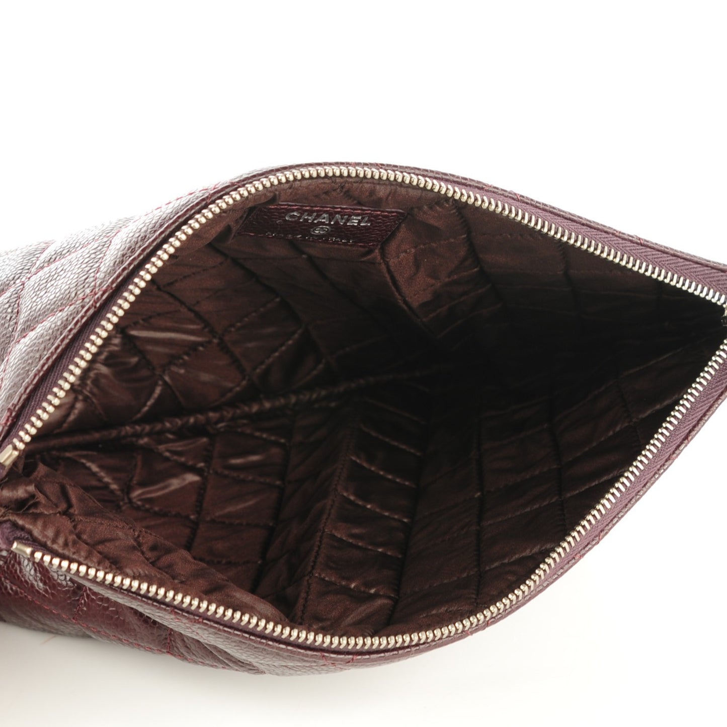 Caviar Quilted Medium Cosmetic Case Burgundy