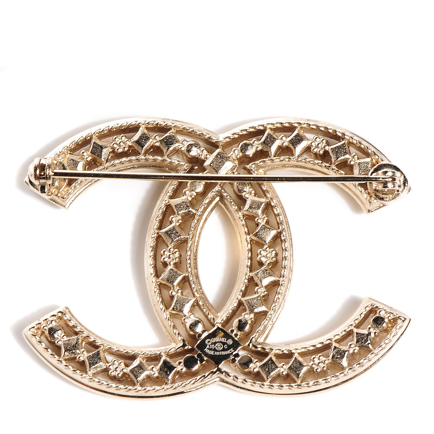 Chanel CC Brooch Light Gold 3 of 5