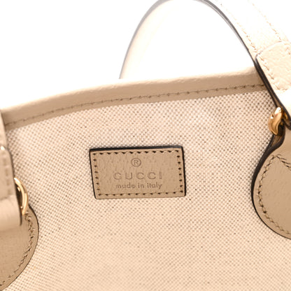 Gucci GG Supreme Monogram Textured Dollar Calfskin Small Ophidia Shoulder Tote Bag Beige Mystic White Oatmeal 6 of 10