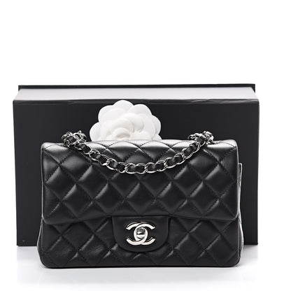Chanel Lambskin Quilted Mini Rectangular Flap Black 12 of 12