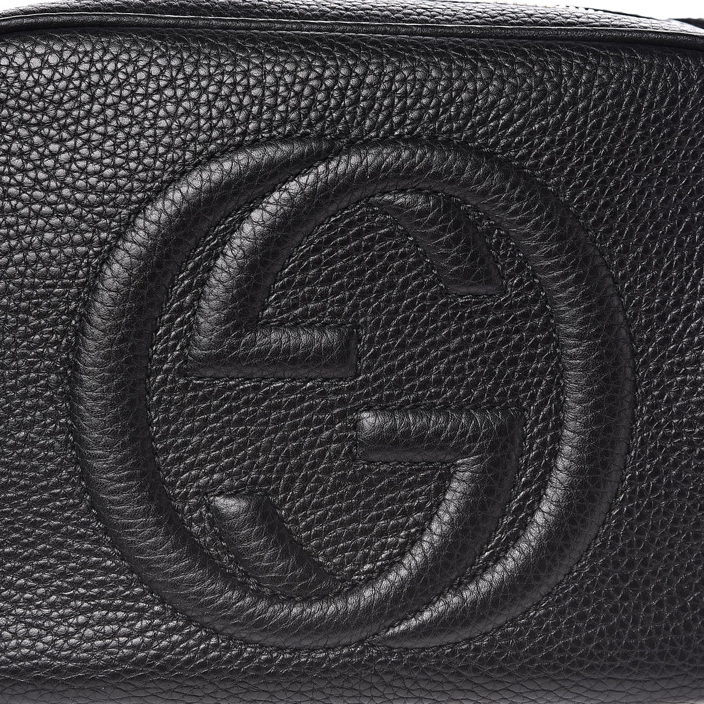 Pebbled Calfskin Small Soho Disco Bag Black