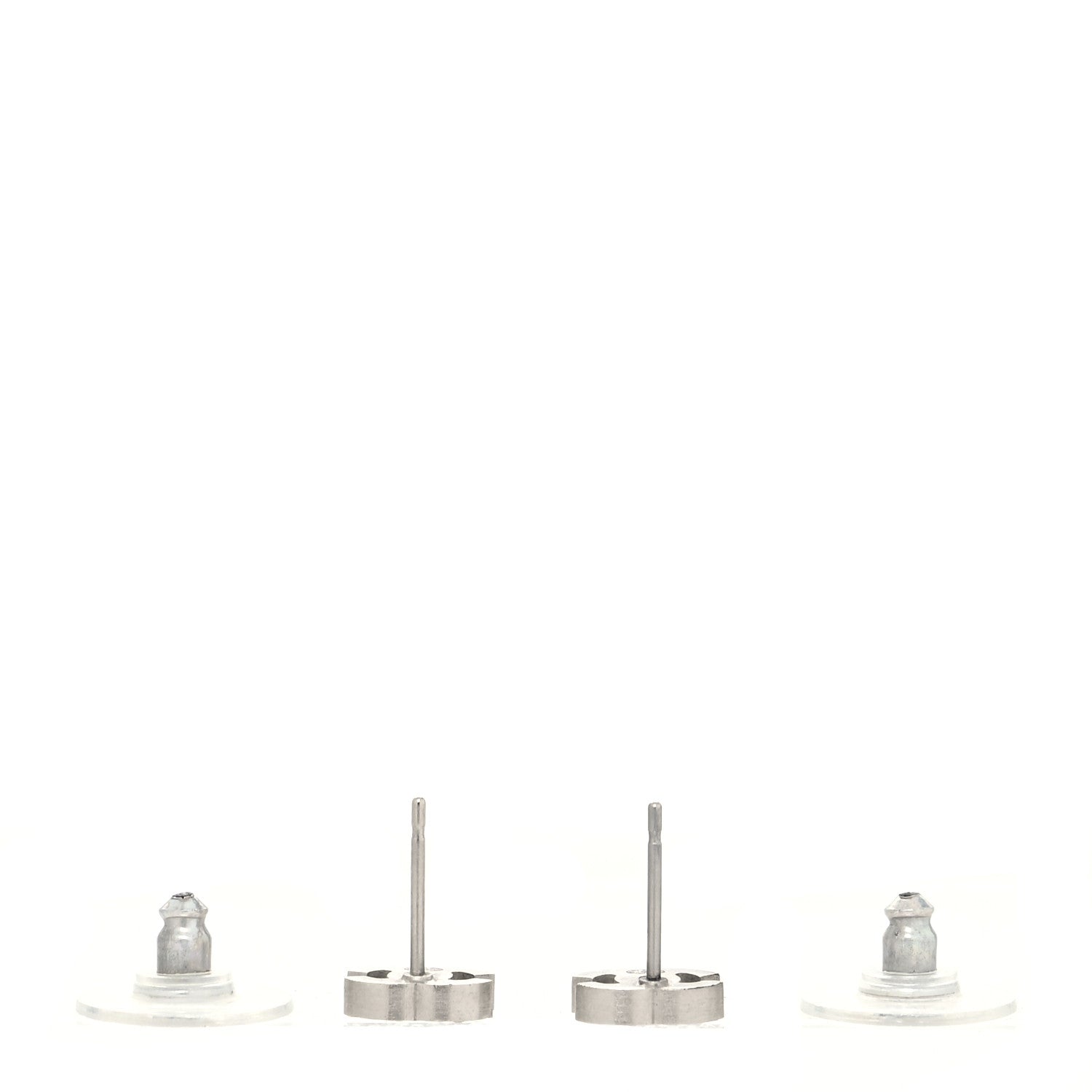 Chanel Crystal Mini CC Earrings Silver 3 of 4