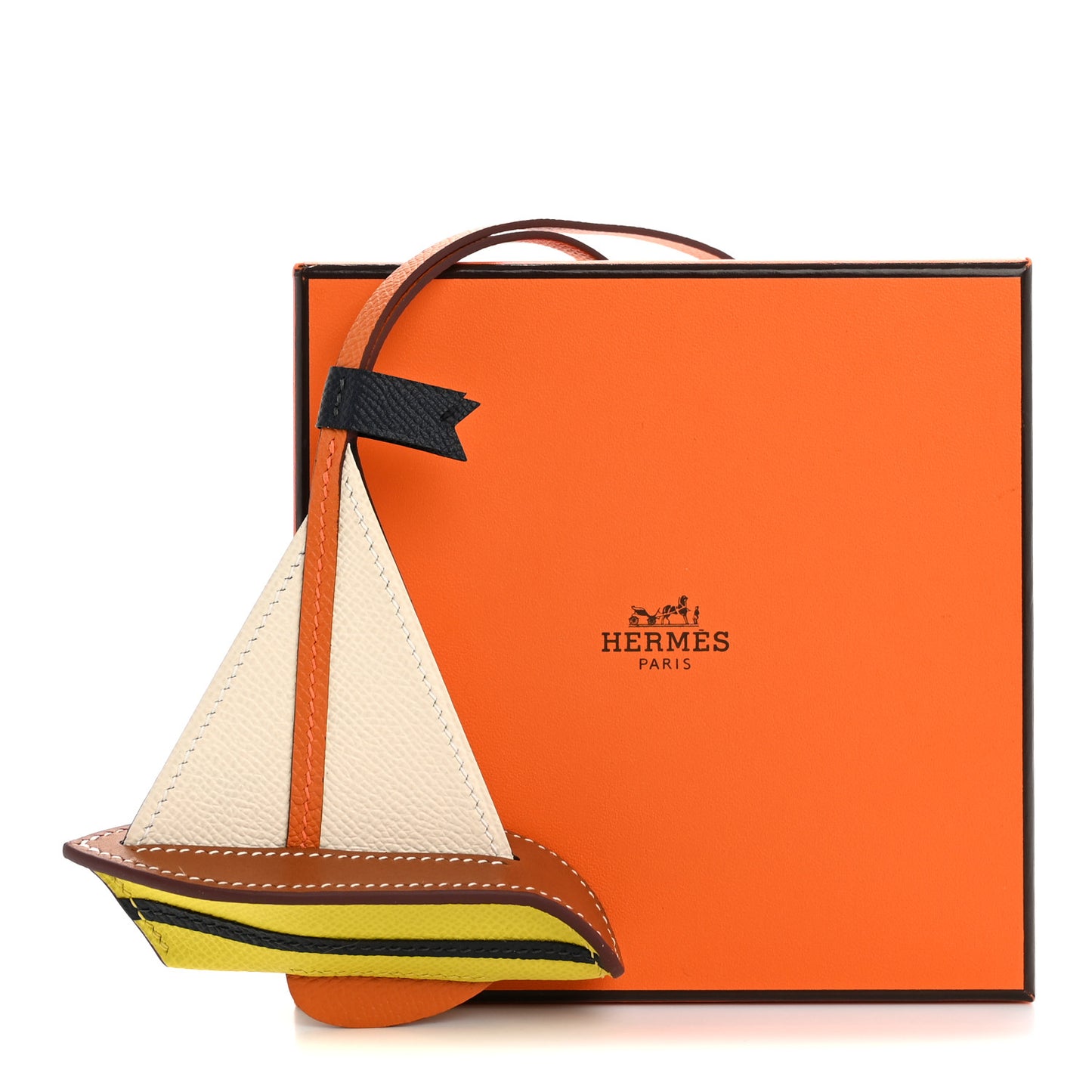 Epsom Sail Boat Bag Charm Nata Lime Orange