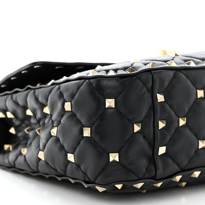 Valentino Garavani Lambskin Medium Rockstud Spike Shoulder Bag Black 9 of 11