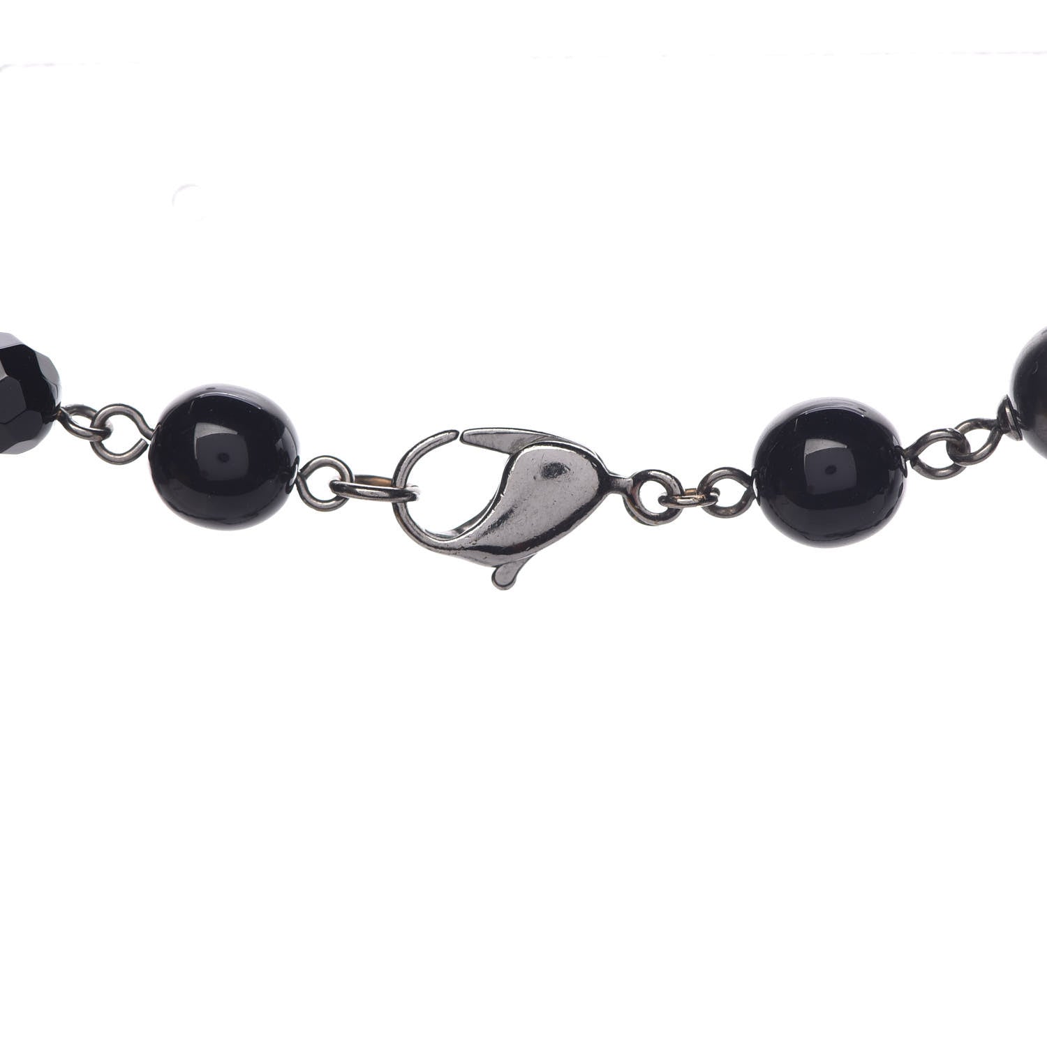 Chanel Ruthenium Pearl Bead CC Long Necklace Black 4 of 6