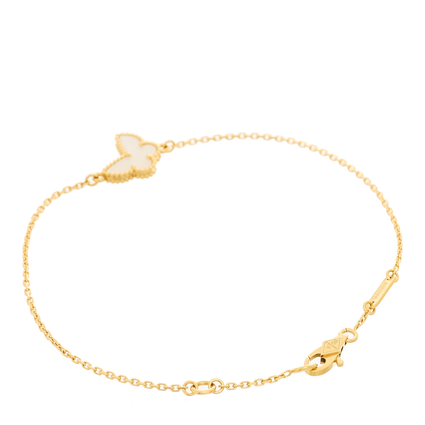 18K Yellow Gold Mother of Pearl Sweet Alhambra Butterfly Bracelet