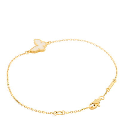 Van Cleef & Arpels 18K Yellow Gold Mother of Pearl Sweet Alhambra Butterfly Bracelet 2 of 4