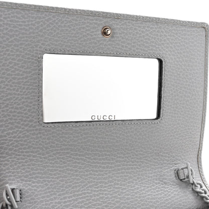 Gucci Dollar Calfskin Enamel Monochrome Mini GG Marmont Chain Wallet Deep Grey 9 of 9