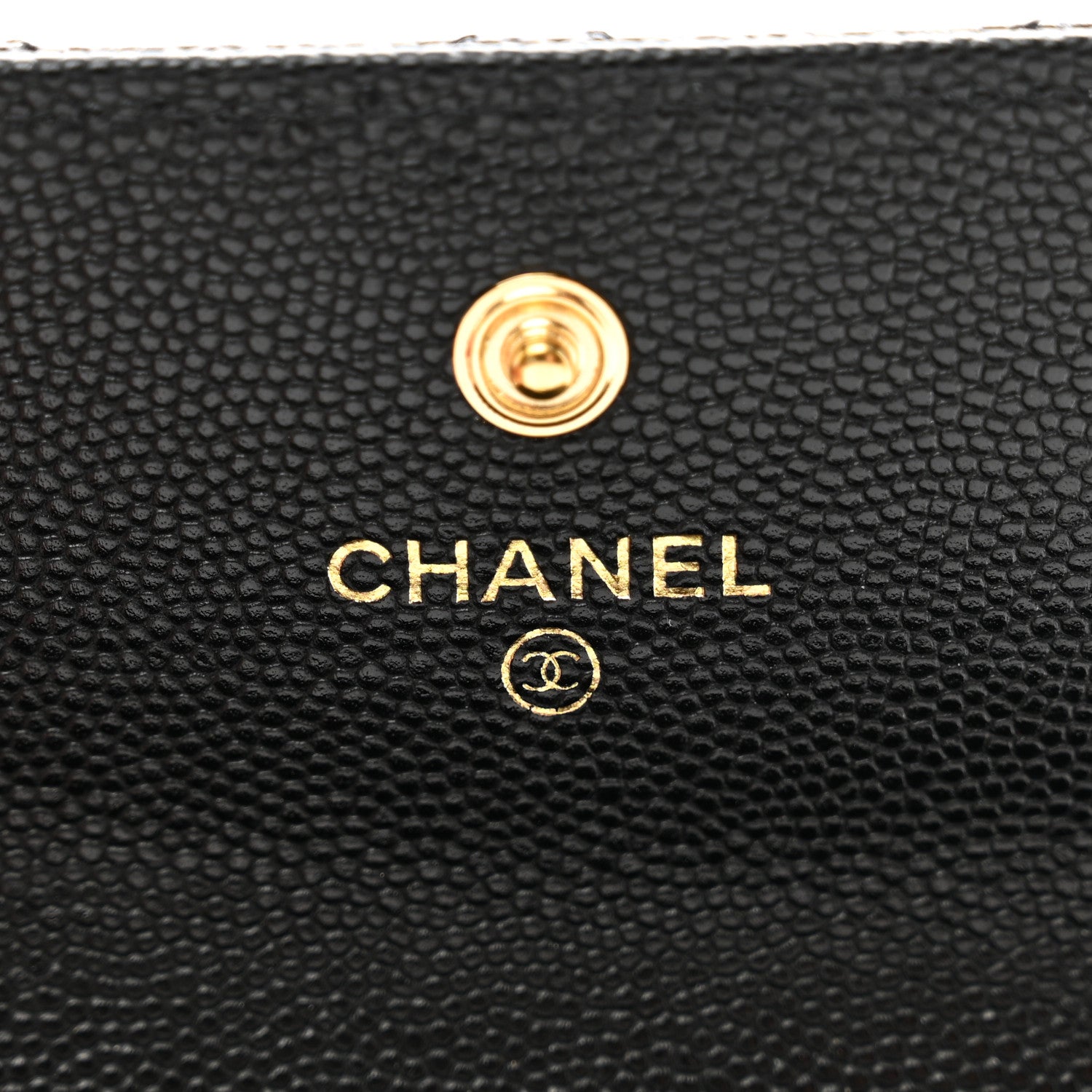 Chanel Caviar Quilted Enamel Coco Casino Flap Card Holder Wallet Black 7 of 9