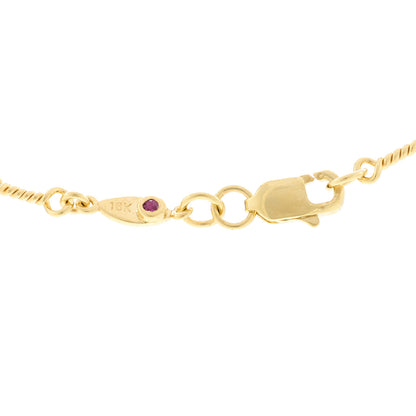 Roberto Coin 18K Yellow White Gold Diamonds by the Inch Dog Bone Chain Dangle Necklace 4 of 4