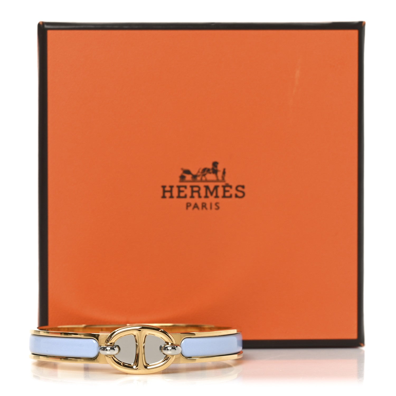Hermes Enamel Mini Clic Chaine d'Ancre Bracelet PM Bleu Ciel 5 of 5