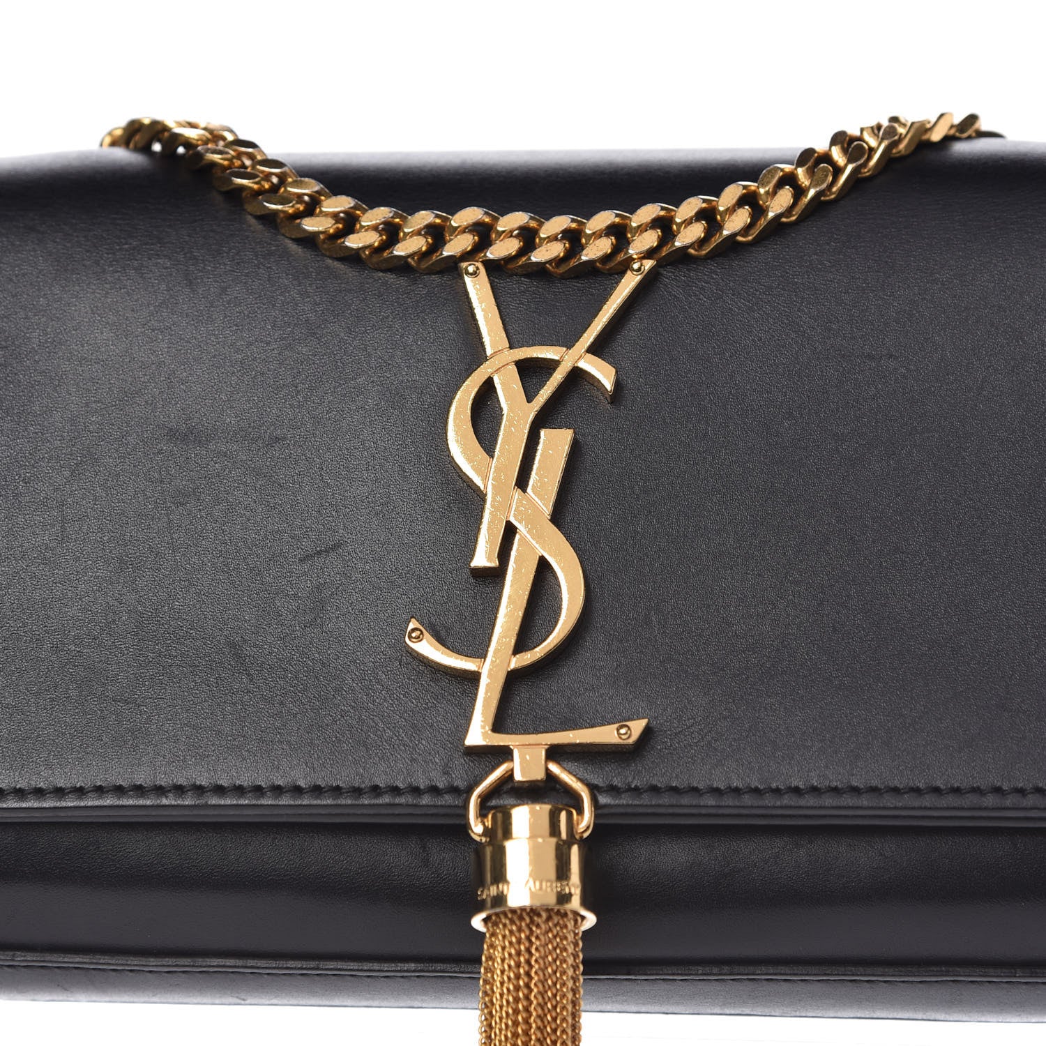 Saint Laurent Calfskin Small Classic Monogram Kate Tassel Satchel Black 9 of 9