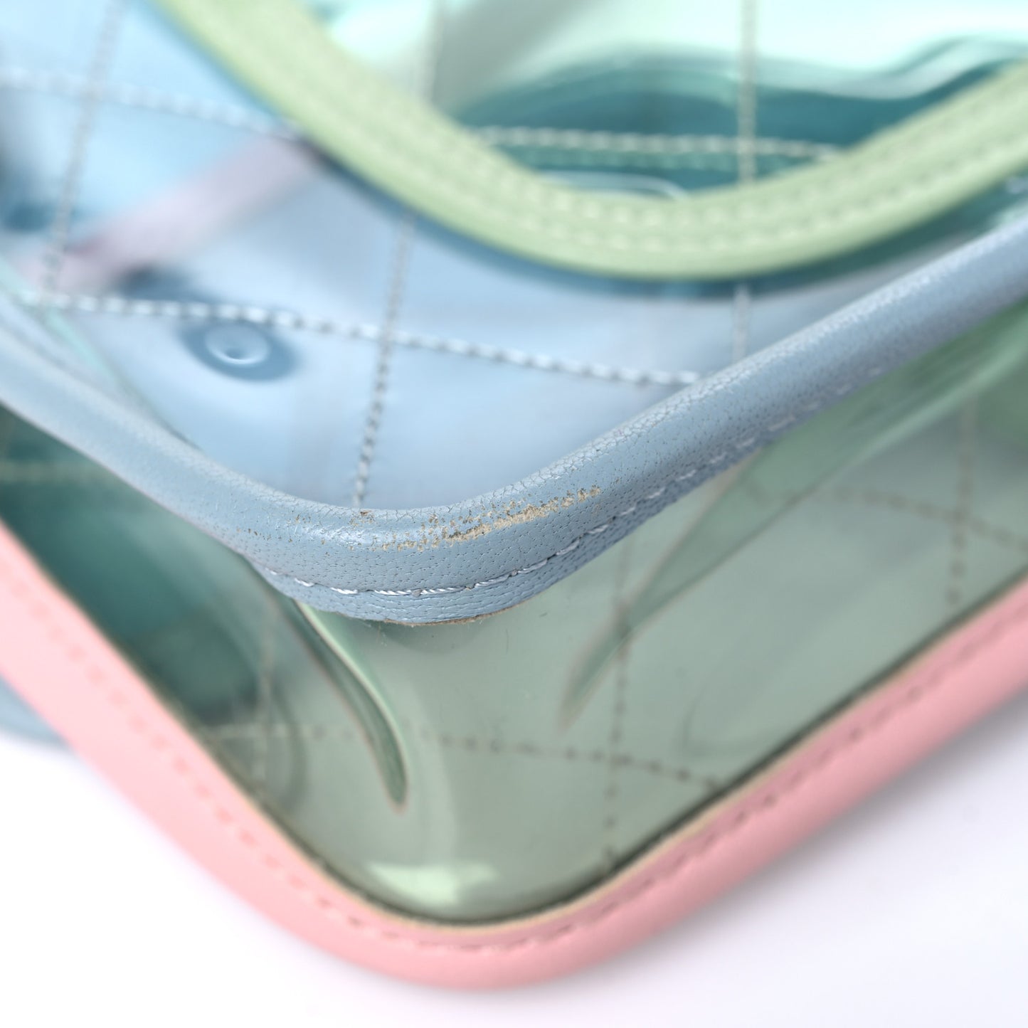 Lambskin PVC Quilted Mini Coco Splash Flap Blue Green