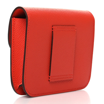 Hermes Epsom Enamel Constance Slim Wallet Capucine Sanguine 4 of 10