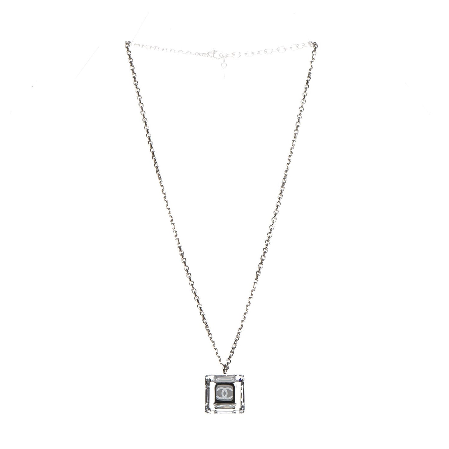 Crystal CC Square Pendant Necklace