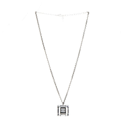 Chanel Crystal CC Square Pendant Necklace 3 of 6