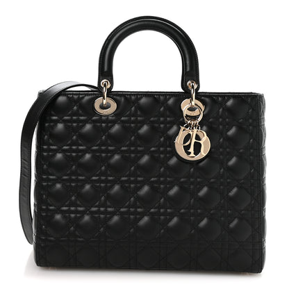Christian Dior Lambskin Cannage Large Lady Dior Black 1 of 10
