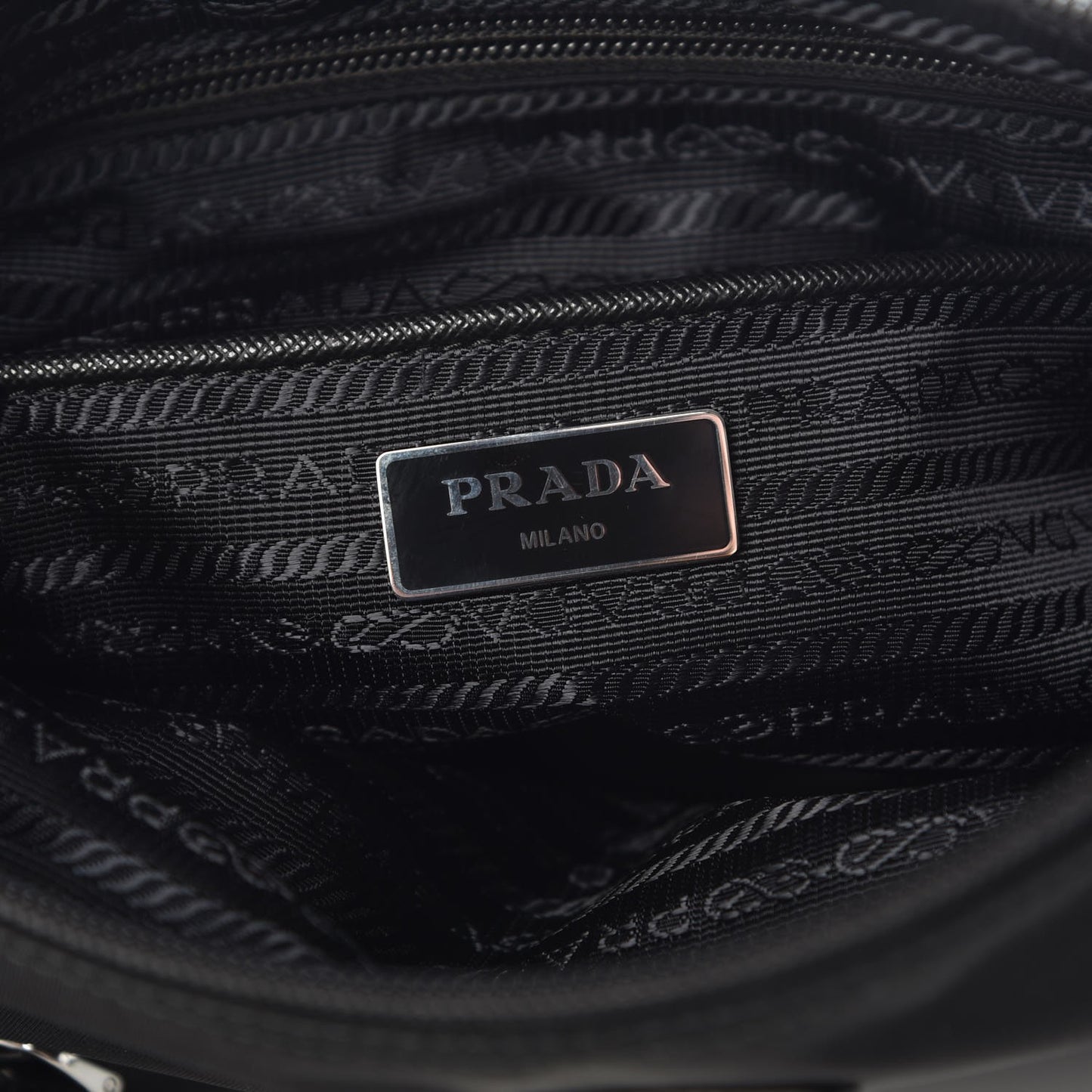Nylon Saffiano Flat Messenger Bag Black