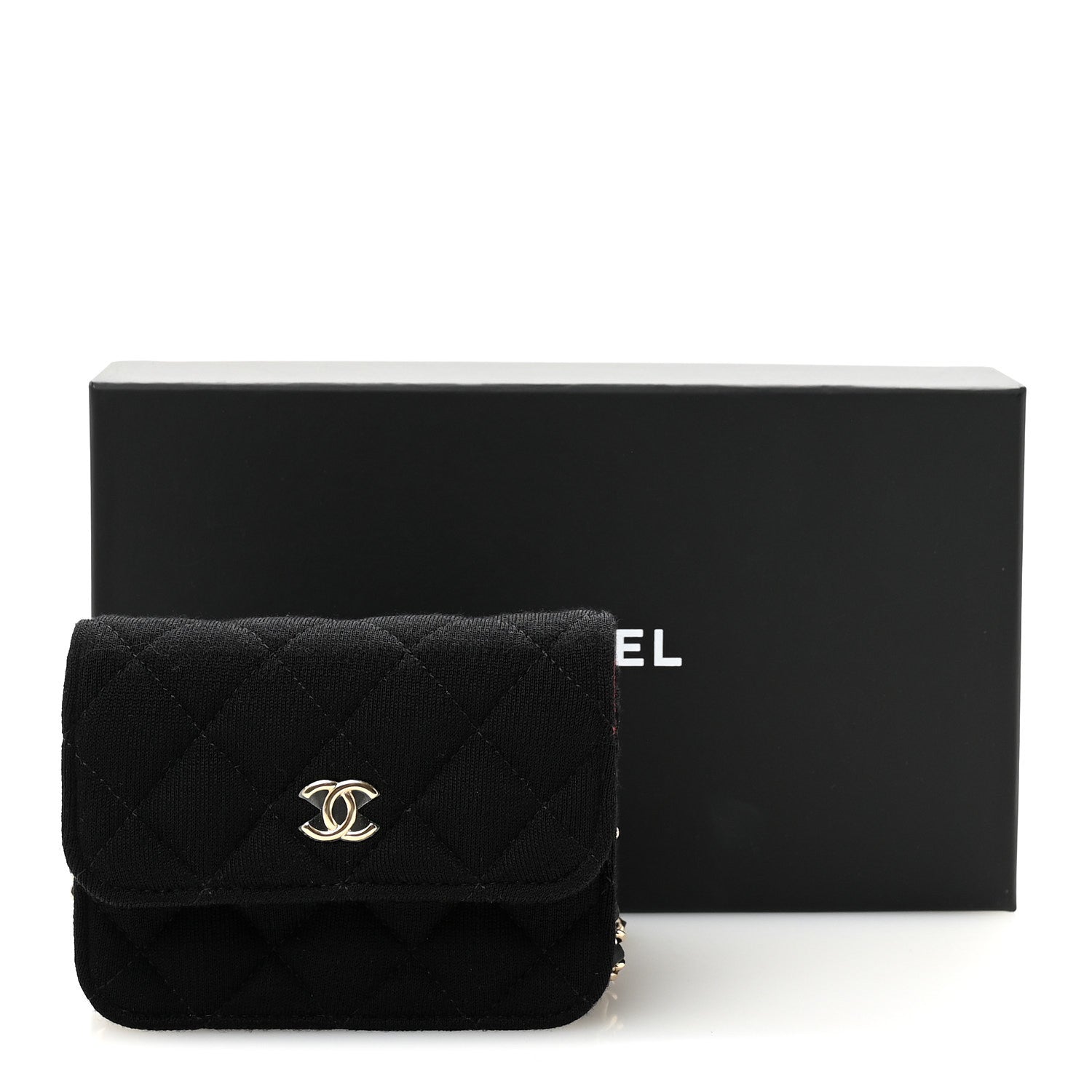 Chanel Jersey Quilted Mini VIP Clutch With Chain Black 11 of 11