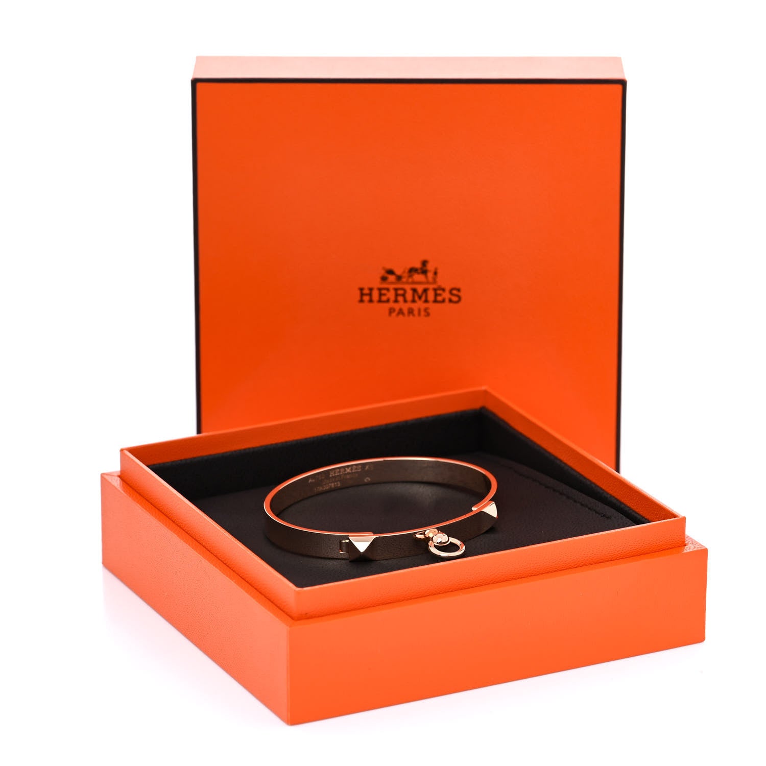Hermes 18K Rose Gold PM Collier De Chien Bracelet XS 6 of 6