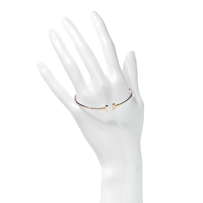 Tiffany 18K Rose Gold Narrow T Wire Bracelet 2 of 4