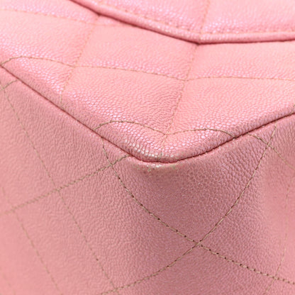 Chanel Iridescent Caviar Quilted Jumbo Double Flap Rose Pink 13 of 16