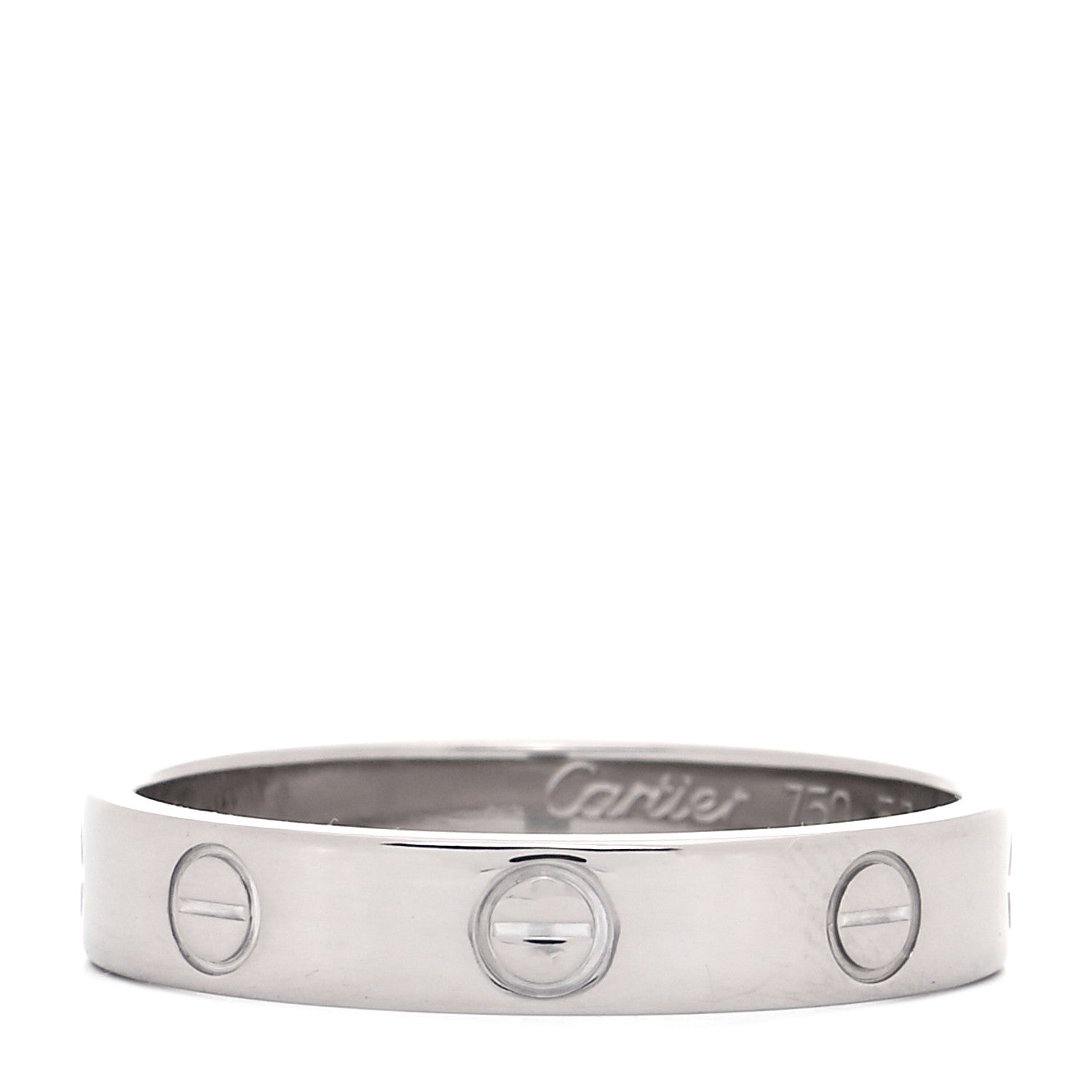Cartier 18K White Gold 4mm LOVE Wedding Band Ring 57 8 1 of 4