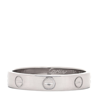 Cartier 18K White Gold 4mm LOVE Wedding Band Ring 57 8 1 of 4