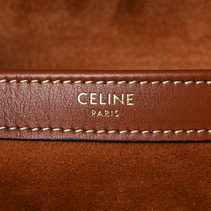 Celine Smooth Calfskin Cuir Triomphe Cabas Drawstring Tan 6 of 10